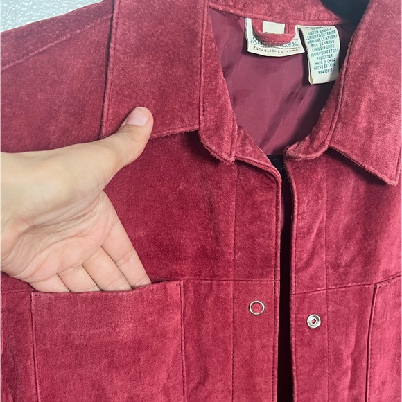 Red Leather Suede Jacket - Picture 3 of 5